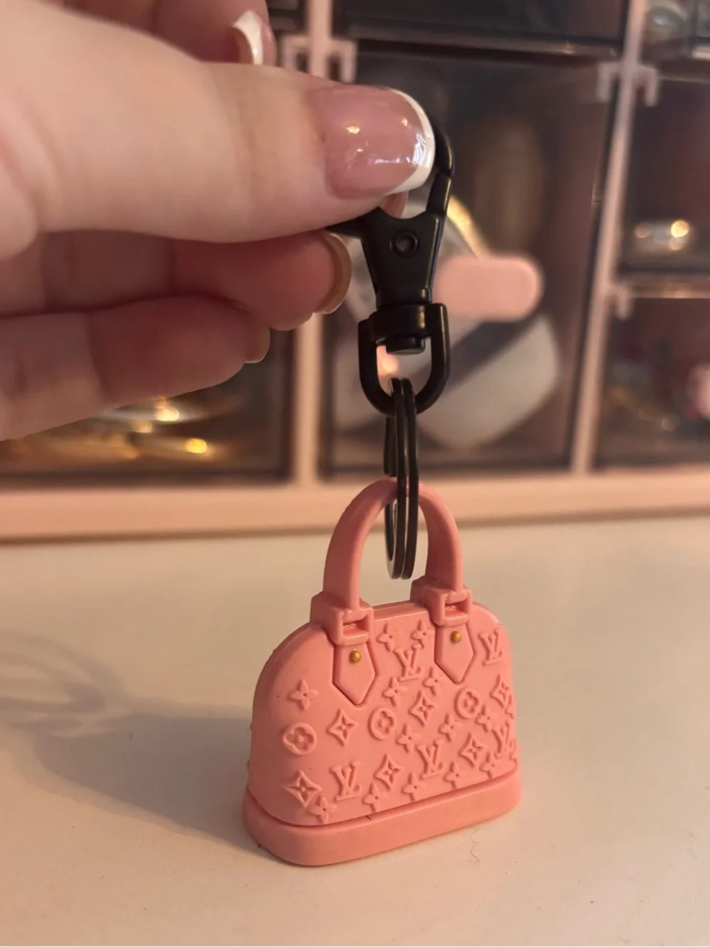 Pink Monogram Bag Keychain - Picture 3 of 3